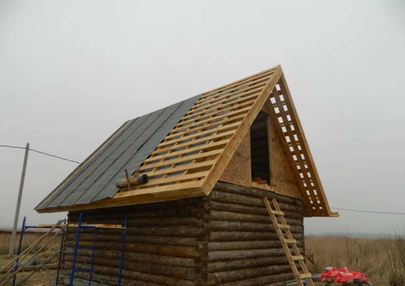 Строительство крыши для бани в СНТ "Питеренка"