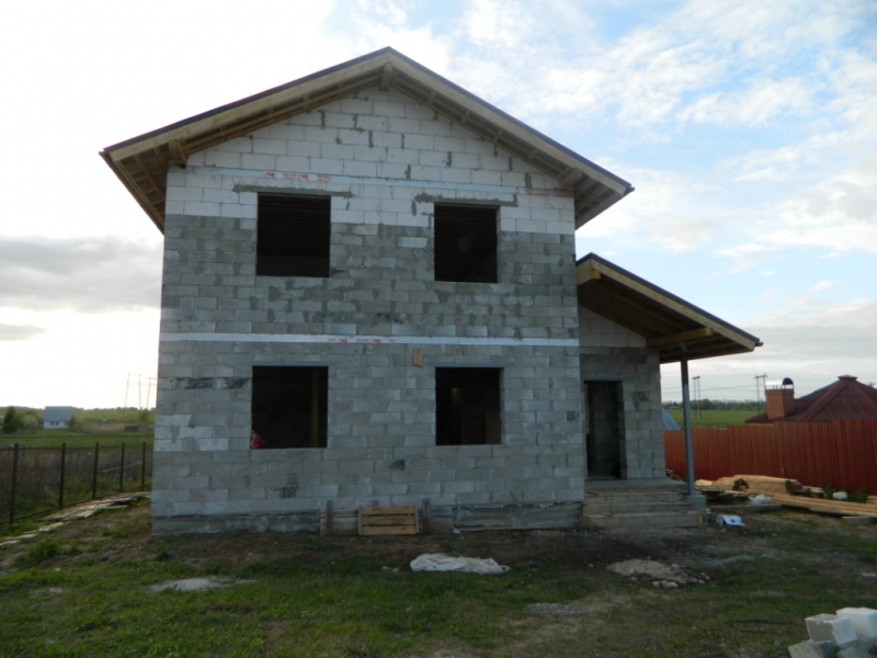 Строительство дома из блоков без облицовки в Кашире
