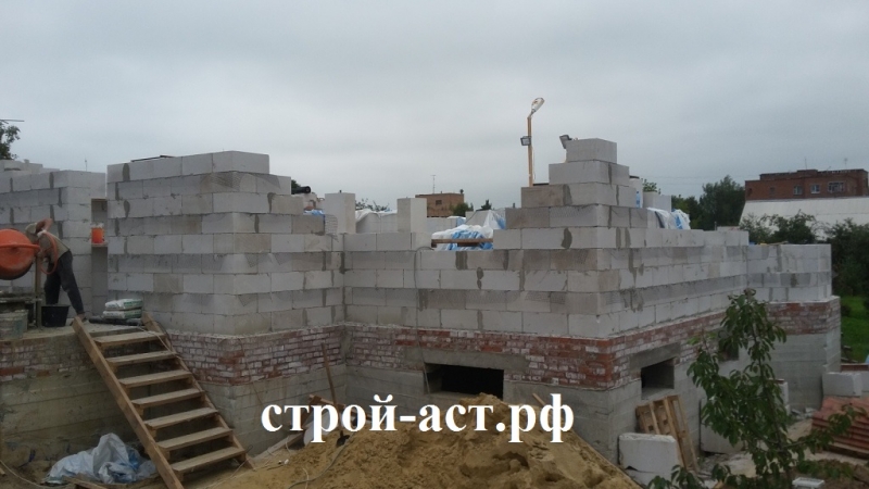 Строительство дома из газосиликатных блоков под облицовочный кирпич в поселке Зендиково
