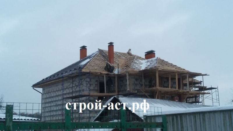 Строительство дома из газосиликатных блоков под облицовочный кирпич в поселке Зендиково